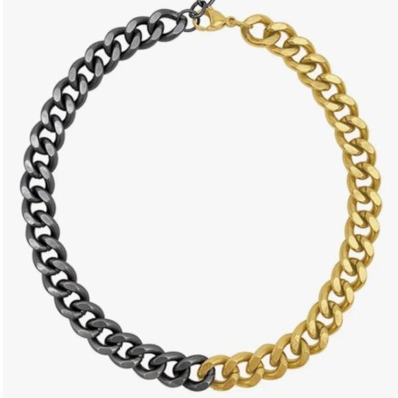ADORNIA FINE Two-Tone Curb Chain Necklace - Picture 2 of 2